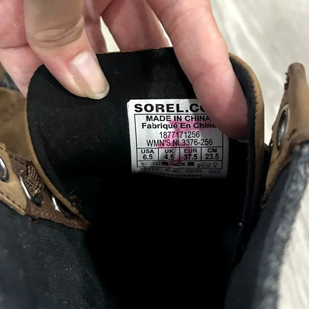 Sorel Lexie Wedge boot Women’s Brown Lace-Up Wedge Ankle Winter Boots Size 6.5